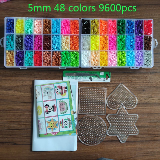 Hama-Juego de cuentas de 72/48 colores para niños, juguetes educativos  perler, rompecabezas 3D, juguetes de bricolaje, hojas de tabla de planchar,  papel de planchado, 2,6/5mm - AliExpress