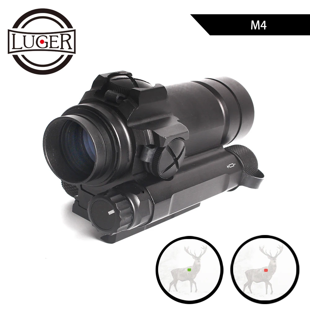 

LUGER M4 Red Dot Sight For 20mm Rail Rifle Airsoft Tactical Red Dot Scope Outdoor Hunting Optics Sight Riflescope