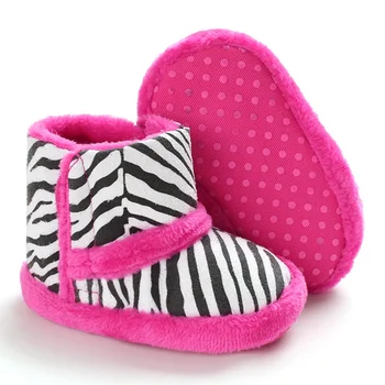 

Winter Baby Boys Girls Shoes Warm Infants Shoes Faux Fur Girls Baby Booties Plus Zebra Striped Baby Boots new