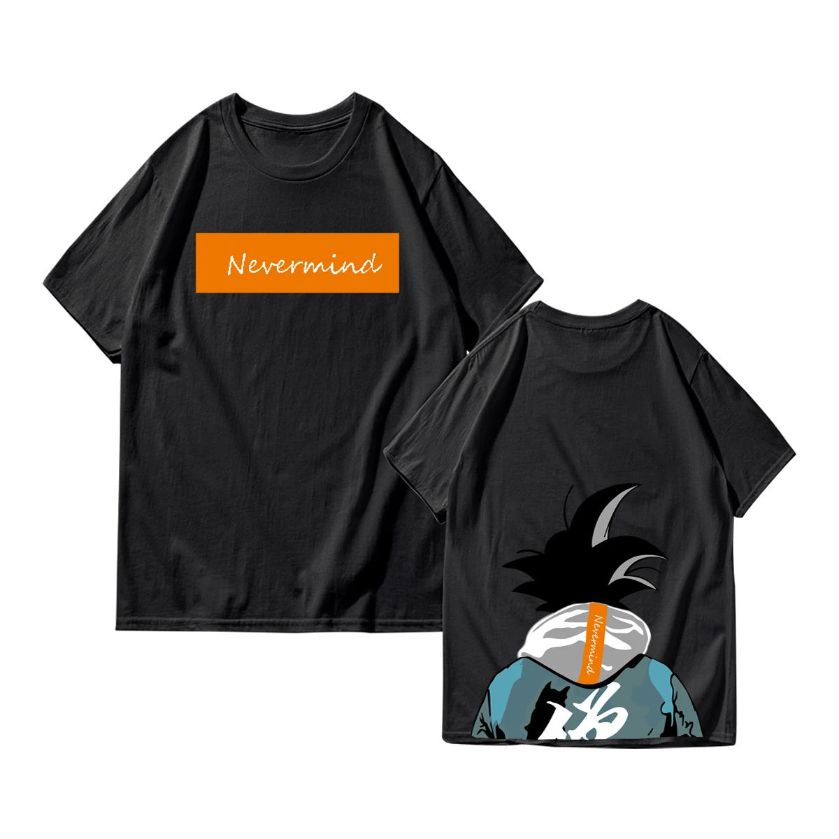 Летняя мужская футболка Dragon Ball, парная футболка с коротким рукавом, Японская уличная одежда с мотивами из аниме Sportswaer, топы, футболки, брендовые хлопковые топы, футболки - Цвет: Black 6