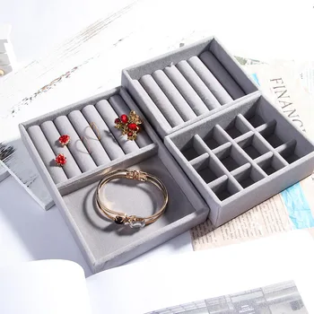 

Fashion Drawer DIY Rings Bracelets Gift Box Jewelry Storage Tray Jewellery Organizer Earrings Holder Accessories