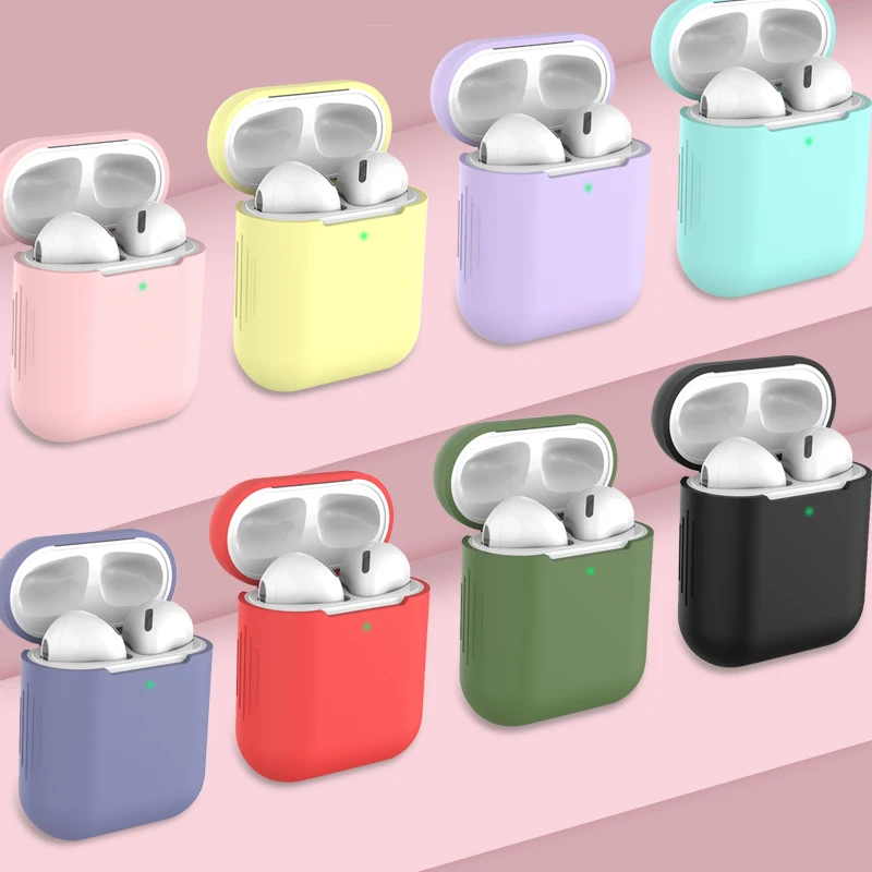 

Silicone Earphone Case for Airpods Case Shockproof Bluetooth Wireless Protective Cover Skin Accessories for Apple Airpods1/2