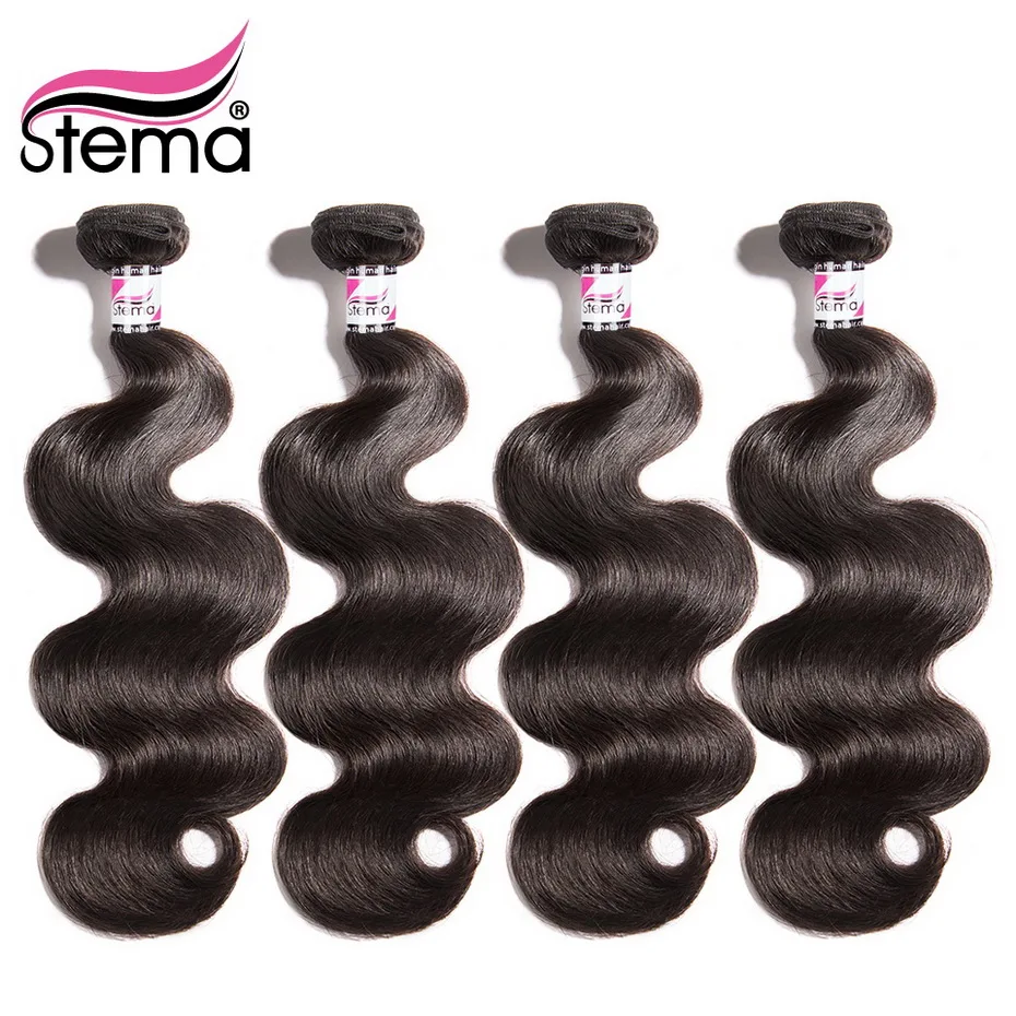 Stema 1/3/4 пряди объемная волна может занять от 10 до 30-40 дюймов бразильские волосы категории Virgin человеческие волосы натуральный Цвет Волосы remy удлинитель