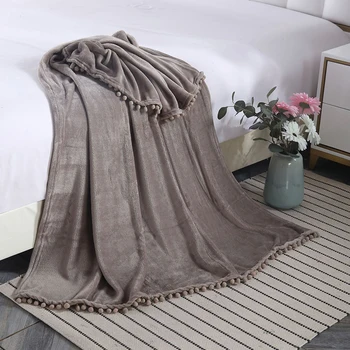 

130x150cm Flannel Solid ColorBlanket Soft Warm Air Conditioning Blankets Sofa Cover for Bed Living Room Bedspread Throw Blanket