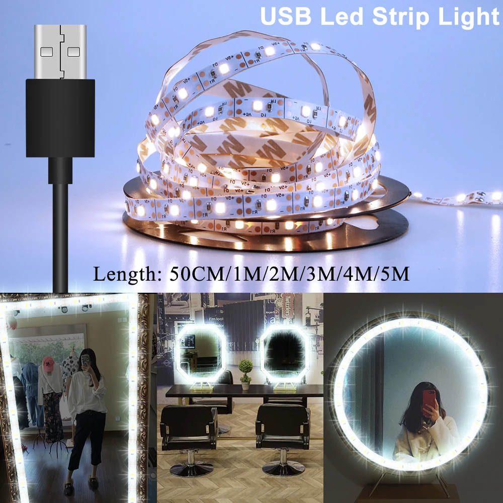 Светодиодные ленты USB гибкая светодиодная лента Диодная DC 5V в помещении 50 см 1 м 2 3