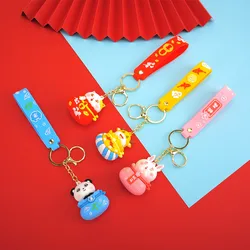 LLavero de modelo de Animal de dibujos animados, productos de silicona, adornos de mochila, colgantes de coche, artesanías, regalos para niños, juguetes para niños