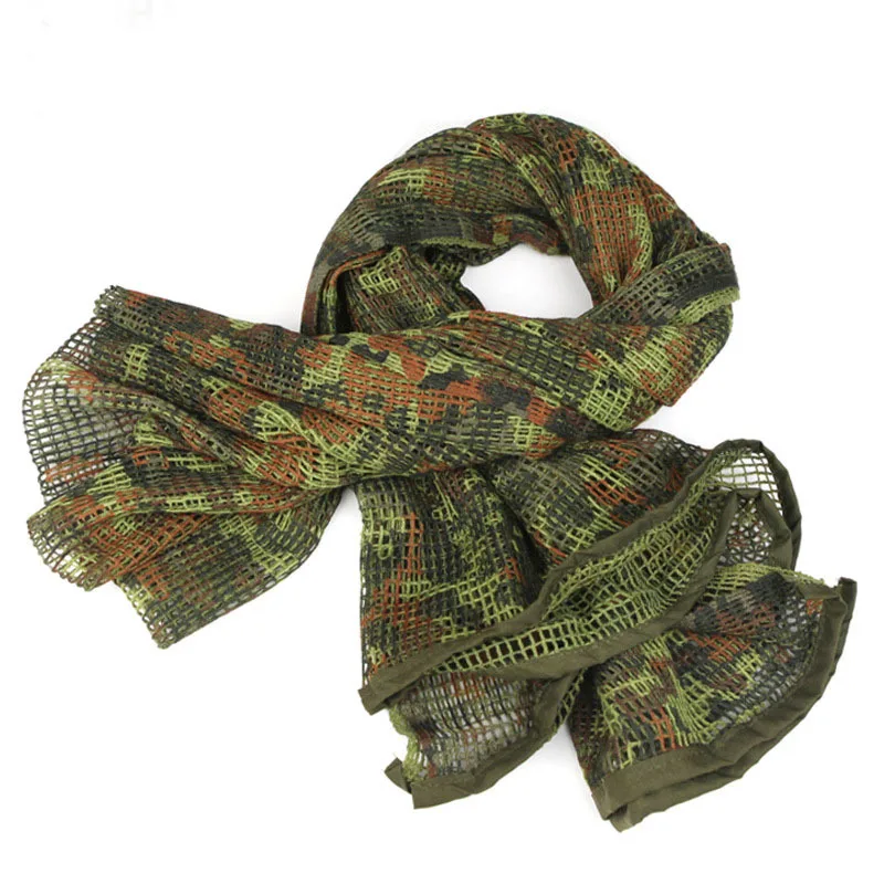190*90cm Scarf Cotton Military Camouflage Tactical Mesh Scarf Sniper Face Veil Outdoor Camping Hunting Hiking Arab Scarve male scarf