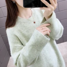 120453 свитер, Корейская версия, Свободный вязаный свитер 40