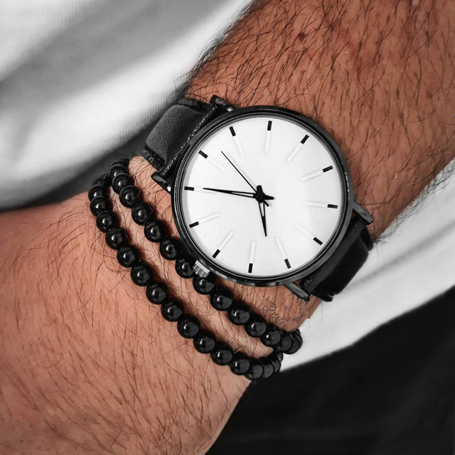 Crown Charm Bracelet Men 2021 New Fashion Stone Bead Chain Bracelet For Men Jewelry Gift