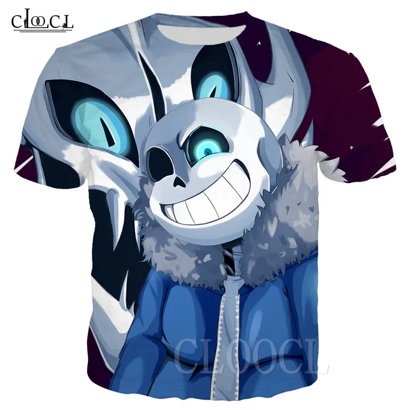 Новинка футболка унисекс с принтом Undertale Sans модная мужская 3D Harajuku топы милым