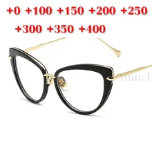 Женские очки для чтения с кошачьим котом, женские очки с металлической оправой для дальнозоркости, очки с диоптрием+ 1,0to+ 4,0 NX