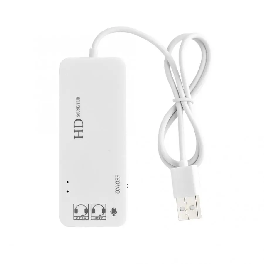 3 порта USB 2,0 концентратор+ наушники+ микрофон 7,1 CH Звуковой адаптер многопортовый разветвитель