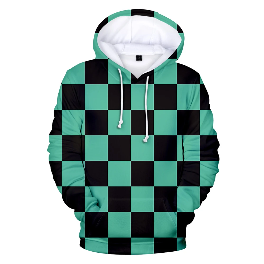 Новые японские аниме рассекающие демонов 3D толстовки с капюшоном принтом черный