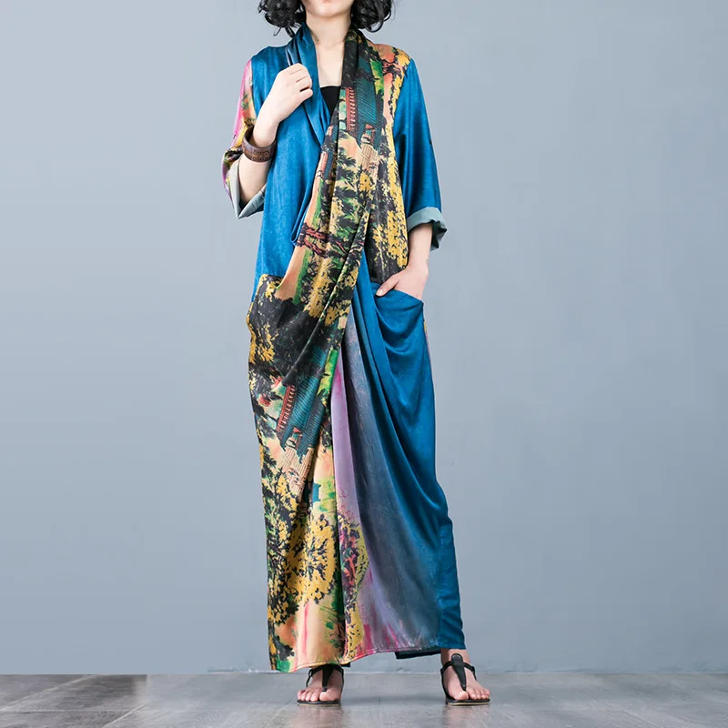 Origional Design-Casual Long Skirts Silk Printed Dress Chest Cross Elegant Slimming 19 Summer New Style Origional Design-Casual Long Skirts Silk Printed Dress Chest Cross Elegant Slimming 19 Summer New Style