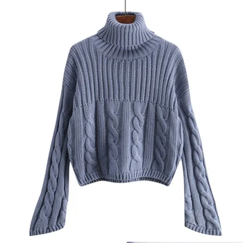 

WYWAN Winter 2019 Thick Warm Christmas Sweater Women Knitted Female Turtleneck Pullover Pull Femme Hiver Casual Jumper Sweat