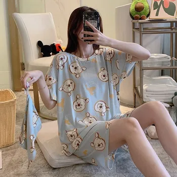 

UBeauty 3PCS Pajamas Set Leisure wear Women Short Pyjamas Women Sleepwear Night suit Home Wear Women Summer Cartoon Cotton