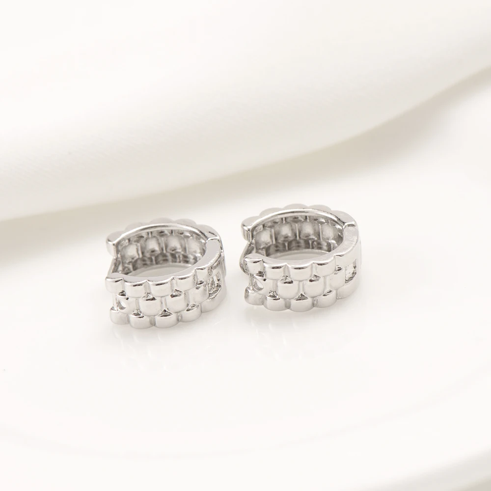 NEW PAIR OF LARGE BIG 9CT GOLD WHITE PLATED HOOP EARRINGS ROUND WIDE CIRCLE HOOPS GIFT - Image 4