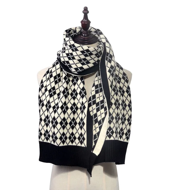 Christmas Pure Cotton Lady Big Shawl Imitation Cashmere Scarf Soft Skin-friendly Thickening Warm Letter Printing Shawl Scarf 11