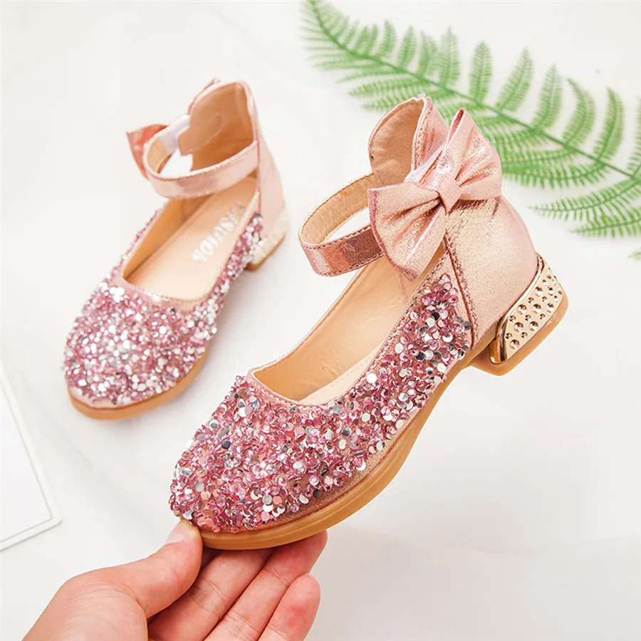Girls shoes baby autumn and winter child baby girl bow princess shoes small shoes beads princess shoes children's shoes 35A12 (19)