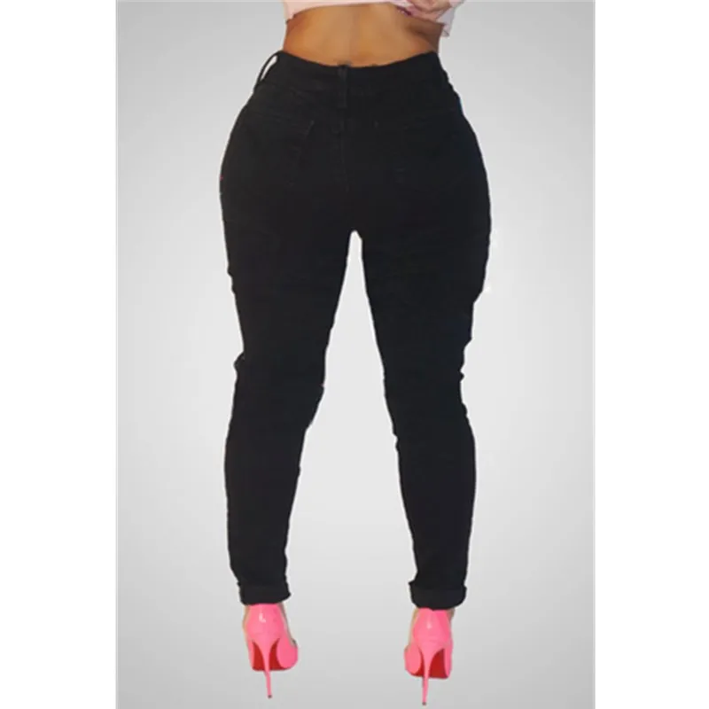 Женские сексуальные джинсы больших размеров, разноцветные рваные джинсы с цепями, Женские джинсовые штаны с дырками, джинсы-Нищие