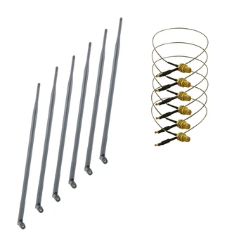 

6Pcs 9DBi 2.4G/5G/5.8G RP-SMA Antenna + 6 U.FL Cable for Linksys WRT54GS2 WRT400N WRT610N