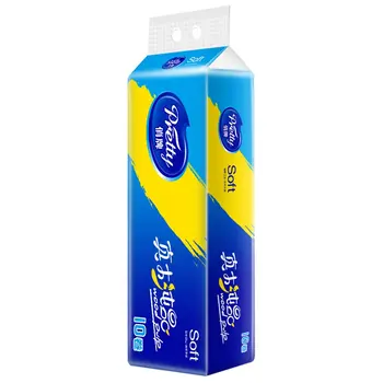 

Toilet paper 10 rolls of household coreless roll toilet paper high quality household bamboo pulp roll thickened toilet paper