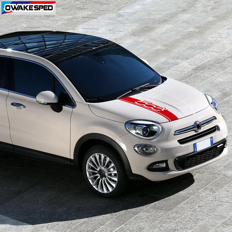 Car Hood Bonnet Sport Sticker For-fiat 500x Auto Engine Cover Stripes Auto  Body Decor Vinyl Decal Exterior Accessories - Car Stickers - AliExpress