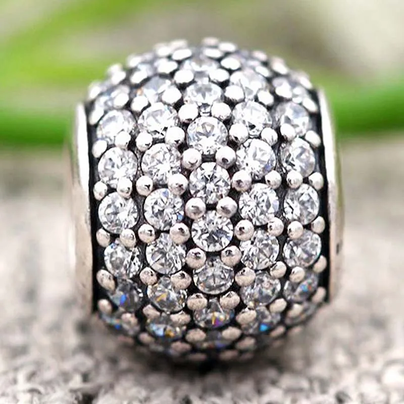 ПАВЕ, блестящие шарики с кристальными бусинами, подходят для бусины из стерлингового серебра 925, браслет Pandora, ювелирные изделия Diy