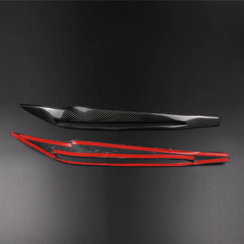 A Pair Carbon Fiber Decor Headlights Eyebrows Eyelids Trim Cover For BMW F15/F16 X5 X6 2014-2018 Accessories Car Light Stickers