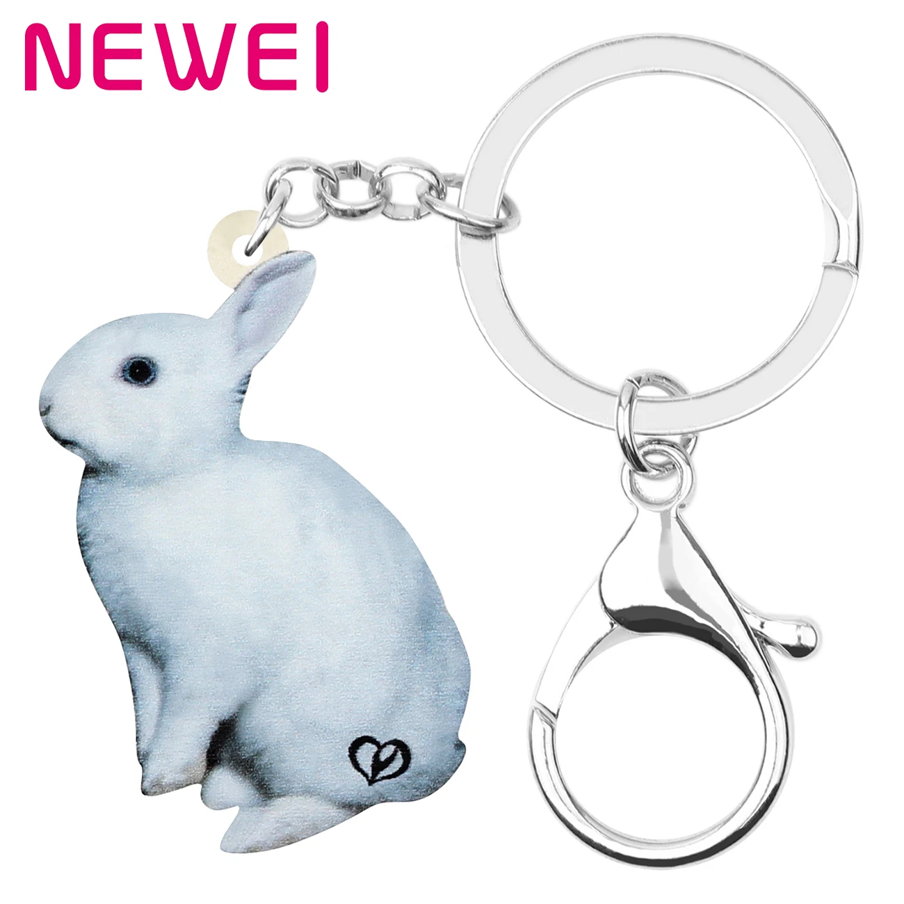 Newei Acrylic Easter Hare Bunny Rabbit Keychains Key Chain Big Cute