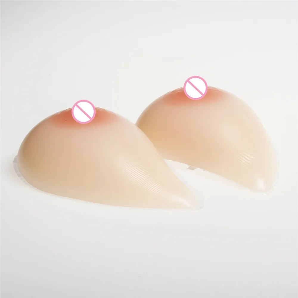 500g/pair Classic Spiral Silicone Boobs+High Quality Lace Cotton Pocket Bra) Mastectomy Fake Boobs Breast Form Bra Set