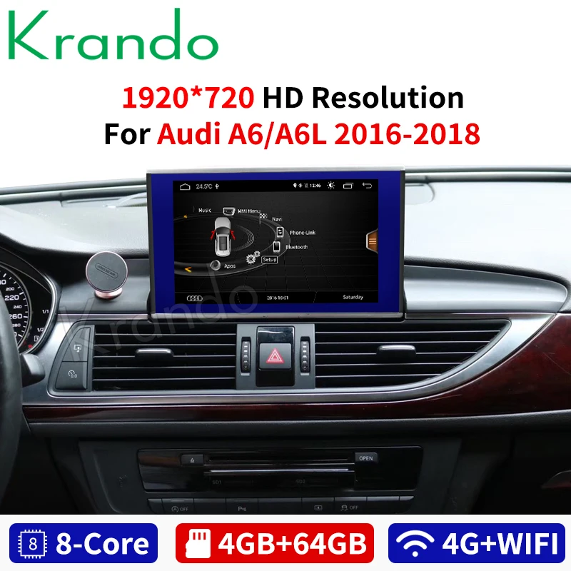 Krando Android 8.1 for Audi A6 A6L 2012-2018 8.4'' car radio dvd navigation multimedia player with bluetooth Krando Android 8.1 for Audi A6 A6L 2012-2018 8.4'' car radio dvd navigation multimedia player with bluetooth