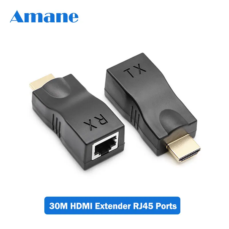 1 Pair HDMI Extender 1080P 4K RJ45 Ports LAN Network Extension up to 30m CAT5e/6 UTP Ethernet Cable for HDTV Monitor | Электроника
