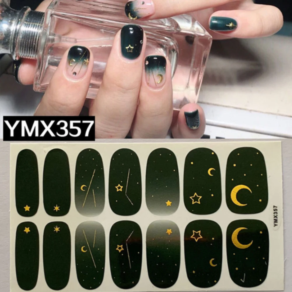 14tips/sheet Stars Manicure Professional Nail Sticker DIY Wraps Fashion 3D Decals Full Cover Nail Art Self Adhesive