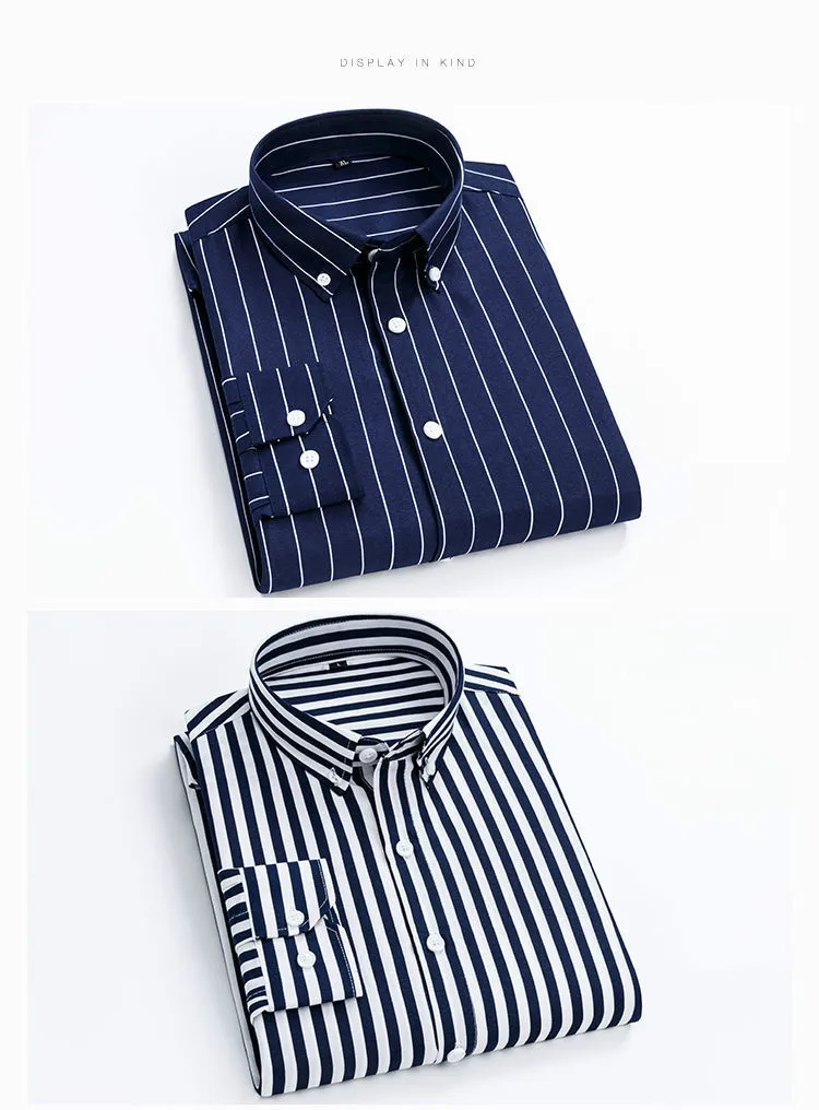SHiONFA Frühling Herbst männer Streifen Langarm Casual Kleidung Tasche Druck Übergroßen Shirts Koreanischen Stil Modische Tragen 5XL – Detail 7
