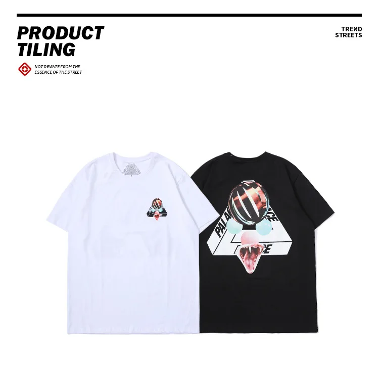 Дворцовая жизнь 18ss мужская одежда Sans Ferg Cobra Teeth треугольная Мужская Повседневная футболка из чистого хлопка