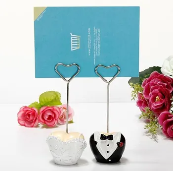 

Wedding Party Reception Formal Gown Number Menu Table Clip Bride and Groom Place name Card Holder 100pairs/lot (200pcs)