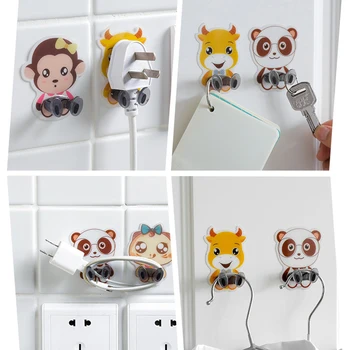 

200Lovely Cartoon Animal Socket Hook Multi-Purpose Key Hanger Cheap Wall Mounted Plug Holder