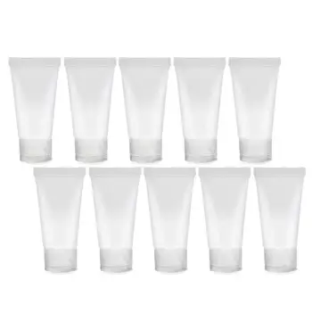

10pcs 15ml Portable Transparent Reusable Empty Split Bottle Hose Multifunction Facial Cleanser Hand Soap Split Bottles