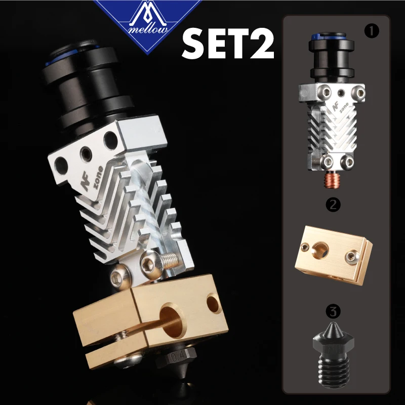 Mellow-kit de Extrusora Bowden 4-cabeçote j Materiais Aeroespacial para v6 Suporte de Ventilador e Peças de Impressora 3d - Imagem 6