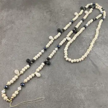 

Women's Cream Cute Mobile Phone Lanyard Wrist Strap Hanging Neck Rope Phone Chain Length Female