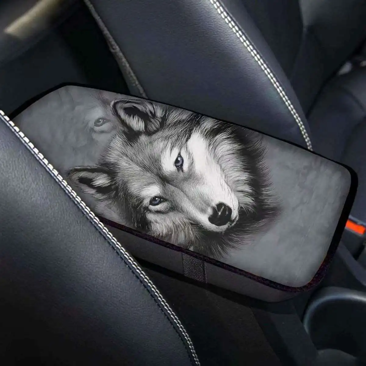 4Pcs Universal Car Floor Mat Wolf Background Rubber Anti Slip Dustproof waterproof Front Rear Auto Mats for SUV Interior