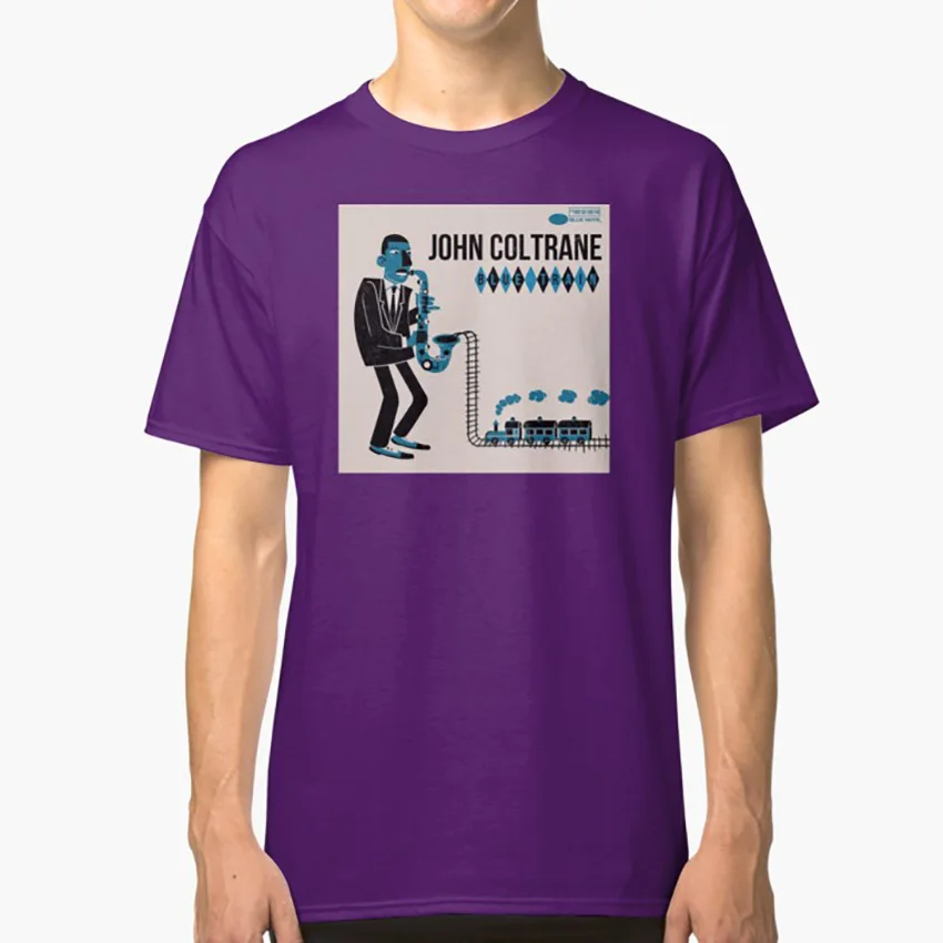 Фиолетовый Jazz Coltrane-синяя футболка с поездом синий поезд Джаз саксофон, музыка Джаз футболка джазовая музыка Джон - Цвет: Фиолетовый