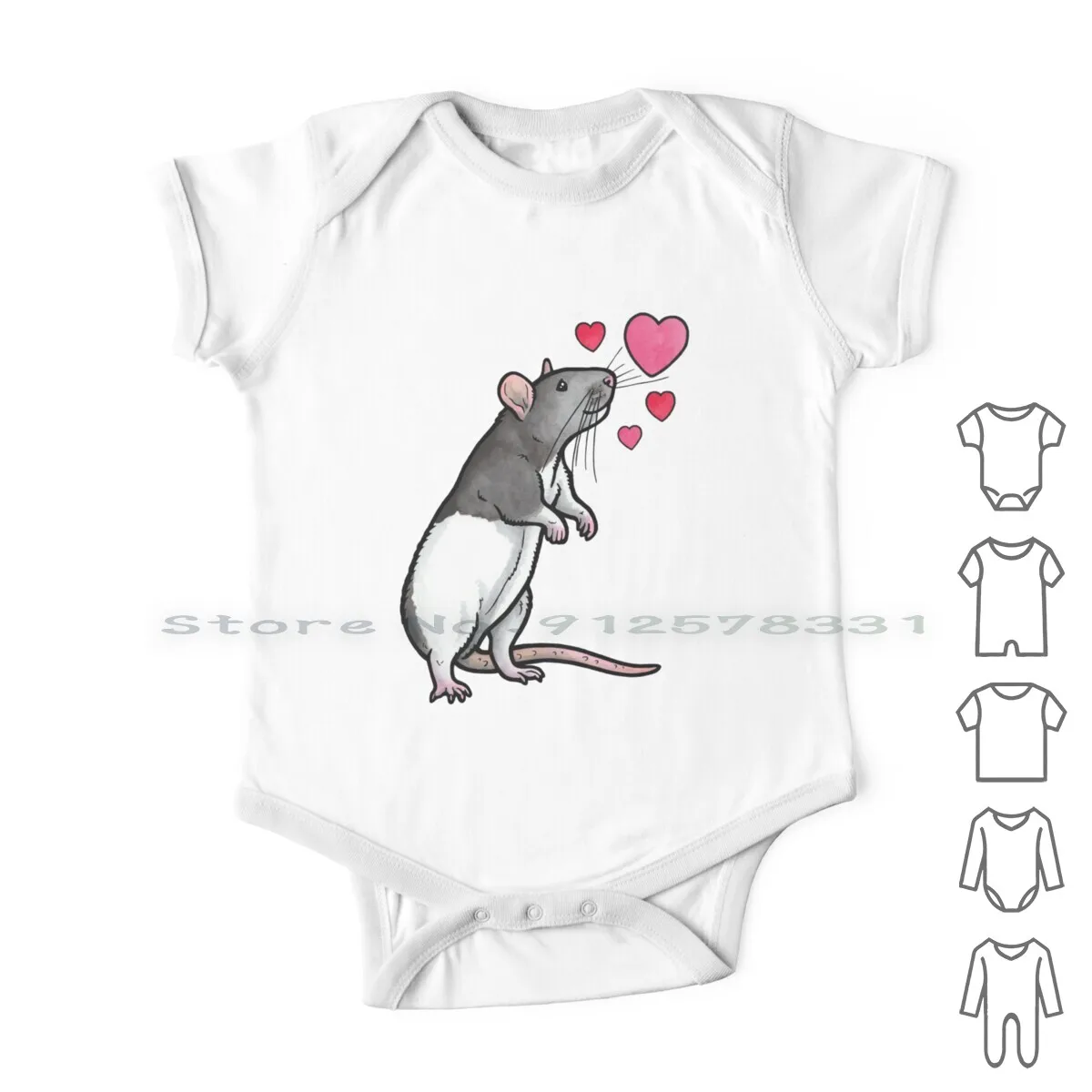 

Hooded Rat Love ( Topear ) Newborn Baby Clothes Rompers Cotton Jumpsuits Ratty Ratties Pet Rats Fancy Rats Rattus Norvegicus