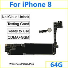 Замена для iPhone 8 материнская плата, оригинальная материнская плата белого, золотого, черного цвета с/без кнопки Touch ID Home 64 Гб 256 ГБ