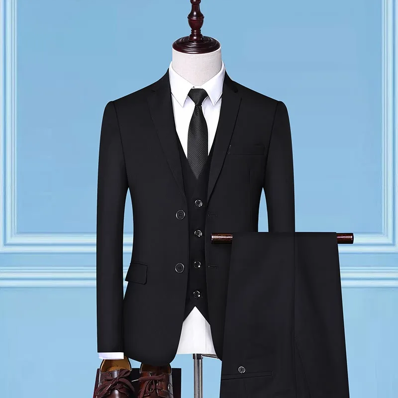 

New Style Men Suit Men And Women Celebrity Style Business Suit Three-piece Set Men's No Ironing Business Suit Men's