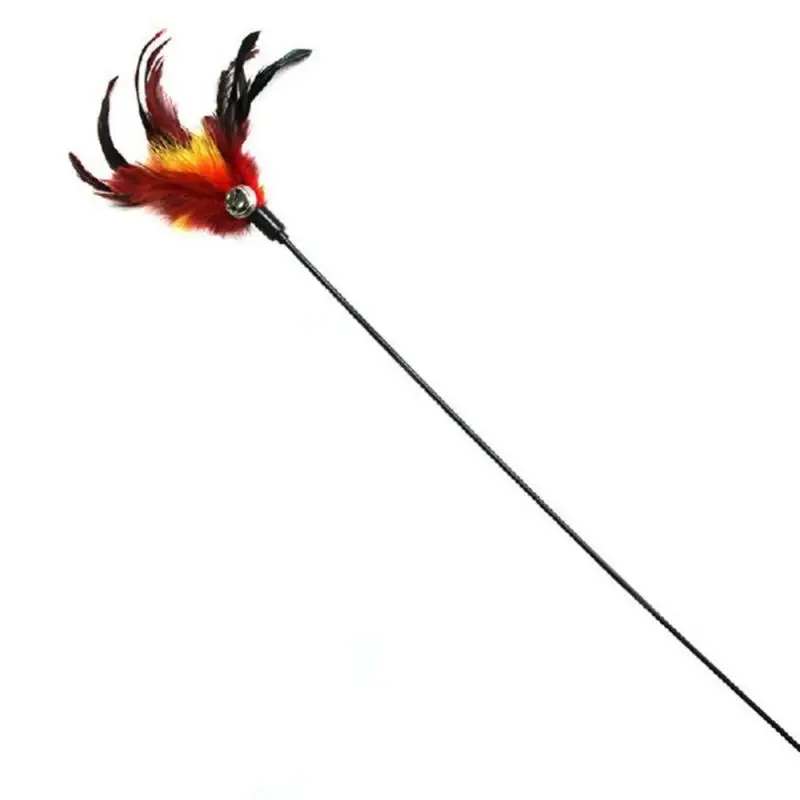 Cat Toy Colorful Feathers Tease Cat Sticks With Double Bells For Cat Leap Play With Your Cat Pet Supplies Keep Feeling