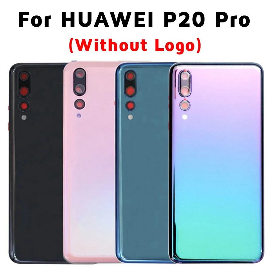 CLEAR Back Glass Cover For Huawei P20 Pro Battery Cover Back Glass Panel Replacement P20 Pro Rear Housing Door Case+Camera Lens photo phone frame