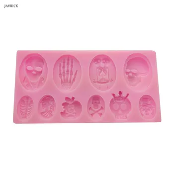 

Jewelry Resin Molds Halloween Funny Skulls Silicone Liquid Fondant Chocolate Cake DIY Molds