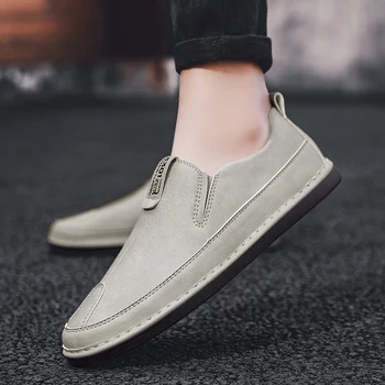 

Men's Loafers shoes handmade Comfortable Flat Casual Shoes Men outdoor Breathable Slip-On Soft Leather Shoes Moccasins men